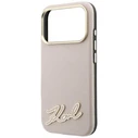 Karl Lagerfeld Grained with Resin Signature Logo MagSafe Apple iPhone 18 Pro / 17 Pro pink