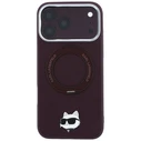 Karl Lagerfeld with Ring Stand 360 Choupette Head Pin MagSafe Apple iPhone 18 Pro / 17 Pro burgundy
