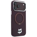 Karl Lagerfeld with Ring Stand 360 Choupette Head Pin MagSafe Apple iPhone 18 Pro / 17 Pro burgundy