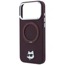 Karl Lagerfeld with Ring Stand 360 Choupette Head Pin MagSafe Apple iPhone 18 Pro / 17 Pro burgundy