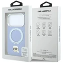 Karl Lagerfeld with Ring Stand 360 Karl Head Pin MagSafe Apple iPhone 18 Pro / 17 Pro light blue