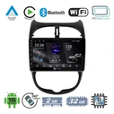 VenCore 3236-10005-0540B - Multimedia Android 15 9" PX5S Octa-Core 2GB/32GB IPS Head Unit with Faceplate, CarPlay, Android Auto and 360° Camera Support for Peugeot 206 1998-2006 – Black