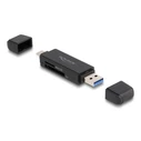 Card Reader Delock 91004 για SD & micro SD, USB & USB-C 5Gbps, μαύρο