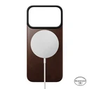NOMAD Magnetic Leather Back Apple iPhone 18 Pro / 17 Pro MagSafe, Horween leather (rustic brown)