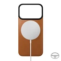 NOMAD Magnetic Leather Back Apple iPhone 18 Pro / 17 Pro MagSafe, Horween leather (saddle)
