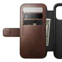 NOMAD Modern Leather Folio Apple iPhone 18 Pro / 17 Pro MagSafe, Horween leather (rustic brown)