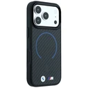 BMW M Kevlar Blue Print Ring Metal Logo MagSafe Apple iPhone 18 Pro / 17 Pro black
