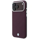 BMW Sign Deboss Quilted Metal Logo MagSafe Apple iPhone 18 Pro Max / 17 Pro Max burgundy