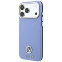 Guess Grained Round Strass Logo MagSafe Apple iPhone 18 Pro / 17 Pro blue