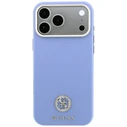 Guess Grained Round Strass Logo MagSafe Apple iPhone 18 Pro / 17 Pro blue