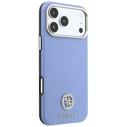 Guess Grained Round Strass Logo MagSafe Apple iPhone 18 Pro / 17 Pro blue