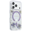 Guess Resin Flowers Glitter MagSafe Apple iPhone 18 Pro / 17 Pro purple