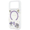 Guess Resin Flowers Glitter MagSafe Apple iPhone 18 Pro / 17 Pro purple