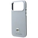 Karl Lagerfeld Grained Karl Head Metal MagSafe Apple iPhone 18 Pro / 17 Pro grey