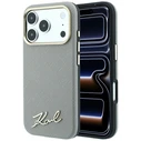 Karl Lagerfeld Saffiano Small Script Metal Logo MagSafe Apple iPhone 18 Pro / 17 Pro beige