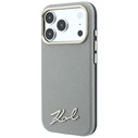 Karl Lagerfeld Saffiano Small Script Metal Logo MagSafe Apple iPhone 18 Pro / 17 Pro beige