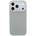 Karl Lagerfeld Saffiano Small Script Metal Logo MagSafe Apple iPhone 18 Pro / 17 Pro beige