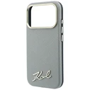 Karl Lagerfeld Saffiano Small Script Metal Logo MagSafe Apple iPhone 18 Pro / 17 Pro beige