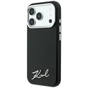 Karl Lagerfeld Saffiano Small Script Metal Logo MagSafe Apple iPhone 18 Pro / 17 Pro black