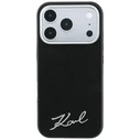Karl Lagerfeld Saffiano Small Script Metal Logo MagSafe Apple iPhone 18 Pro / 17 Pro black