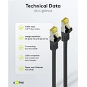 Καλώδιο Δικτύου Goobay 91572, Cat 7 S/Ftp, Copper, 10Gbps, 0.25M, Μαύρο