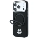 Karl Lagerfeld with Ring Stand 360 Choupette Head Pin MagSafe Apple iPhone 18 Pro / 17 Pro black
