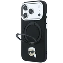 Karl Lagerfeld with Ring Stand 360 Karl Head Pin MagSafe Apple iPhone 18 Pro / 17 Pro black