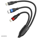 3MK Hyper Cable N-SERIES 3in1 USB-A to USB-C / MicroUSB Lightning QC 3.0 1.2m black