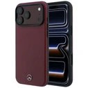 Mercedes Leather Semi Wrap Iconic Line MagSafe Apple iPhone 18 Pro / 17 Pro burgundy
