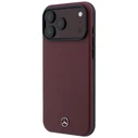 Mercedes Leather Semi Wrap Iconic Line MagSafe Apple iPhone 18 Pro / 17 Pro burgundy