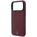 Mercedes Leather Semi Wrap Iconic Line MagSafe Apple iPhone 18 Pro / 17 Pro burgundy