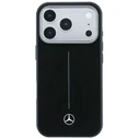 Mercedes Leather Semi Wrap Iconic Line MagSafe Apple iPhone 18 Pro / 17 Pro black