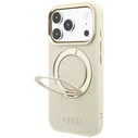 Guess Ring Stand 360 Grained Classic Logo MagSafe Apple iPhone 18 Pro / 17 Pro beige