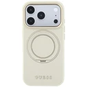 Guess Ring Stand 360 Grained Classic Logo MagSafe Apple iPhone 18 Pro / 17 Pro beige