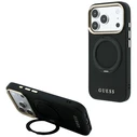 Guess Ring Stand 360 Grained Classic Logo MagSafe Apple iPhone 18 Pro Max / 17 Pro Max black
