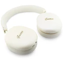 Guess Metallic Effect Metal Script Logo Bluetooth ENC Over-Ear Headphones Beige