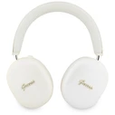 Guess Metallic Effect Metal Script Logo Bluetooth ENC Over-Ear Headphones Beige