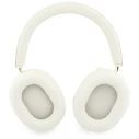 Guess Metallic Effect Metal Script Logo Bluetooth ENC Over-Ear Headphones Beige