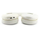 Guess Metallic Effect Metal Script Logo Bluetooth ENC Over-Ear Headphones Beige
