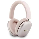 Guess Metallic Effect Metal Script Logo Bluetooth ENC Over-Ear Headphones Pink