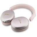 Guess Metallic Effect Metal Script Logo Bluetooth ENC Over-Ear Headphones Pink