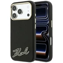 Karl Lagerfeld Grained with Resin Signature Logo MagSafe Apple iPhone 18 Pro Max / 17 Pro Max black