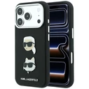 Karl Lagerfeld Saffiano with Karl & Choupette Heads Pins & Logo Apple iPhone 18 Pro / 17 Pro black