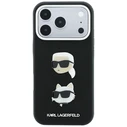 Karl Lagerfeld Saffiano with Karl & Choupette Heads Pins & Logo Apple iPhone 18 Pro / 17 Pro black