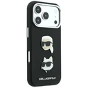 Karl Lagerfeld Saffiano with Karl & Choupette Heads Pins & Logo Apple iPhone 18 Pro / 17 Pro black