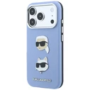Karl Lagerfeld Saffiano with Karl & Choupette Heads Pins & Logo Apple iPhone 18 Pro / 17 Pro light blue