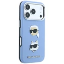 Karl Lagerfeld Saffiano with Karl & Choupette Heads Pins & Logo Apple iPhone 18 Pro / 17 Pro light blue