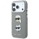 Karl Lagerfeld Saffiano with Karl & Choupette Heads Pins & Logo Apple iPhone 18 Pro / 17 Pro grey