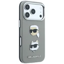 Karl Lagerfeld Saffiano with Karl & Choupette Heads Pins & Logo Apple iPhone 18 Pro / 17 Pro grey