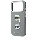 Karl Lagerfeld Saffiano with Karl & Choupette Heads Pins & Logo Apple iPhone 18 Pro / 17 Pro grey